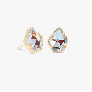 BNIB Kendra Scott Tessa Gold Stud Earrings in Dichroic Glass